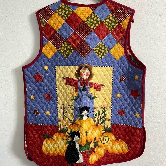 Handmade Reversible Fall Patchwork Quilted Vest - Picture 5 of 5
